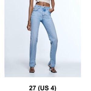 Zara Split Seam Jeans New With Tags